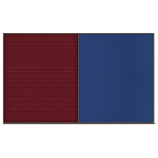 Triple Door Radius Corkboard, 72"x36", Hea, UV7015RC-SATIN-FORBO